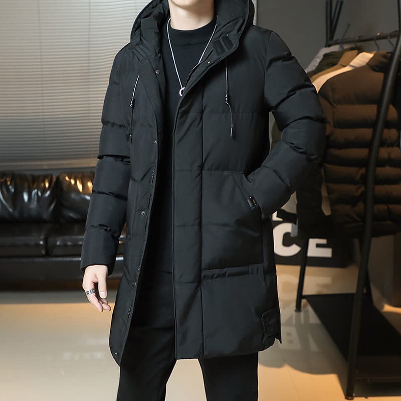 털이 있고 두꺼운 중간 길이 면 옷 남성 면 옷 가을 겨울철 방풍 보온 면 옷 재킷 맨위 목화 진딧물 어린이 이미지 4