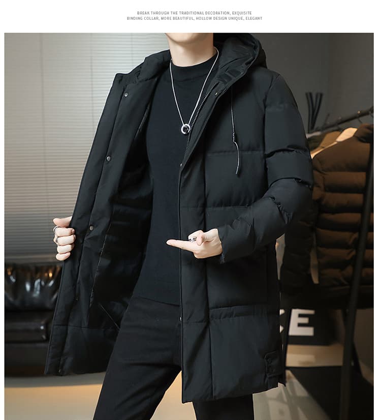 털이 있고 두꺼운 중간 길이 면 옷 남성 면 옷 가을 겨울철 방풍 보온 면 옷 재킷 맨위 목화 진딧물 어린이 상세 이미지 10