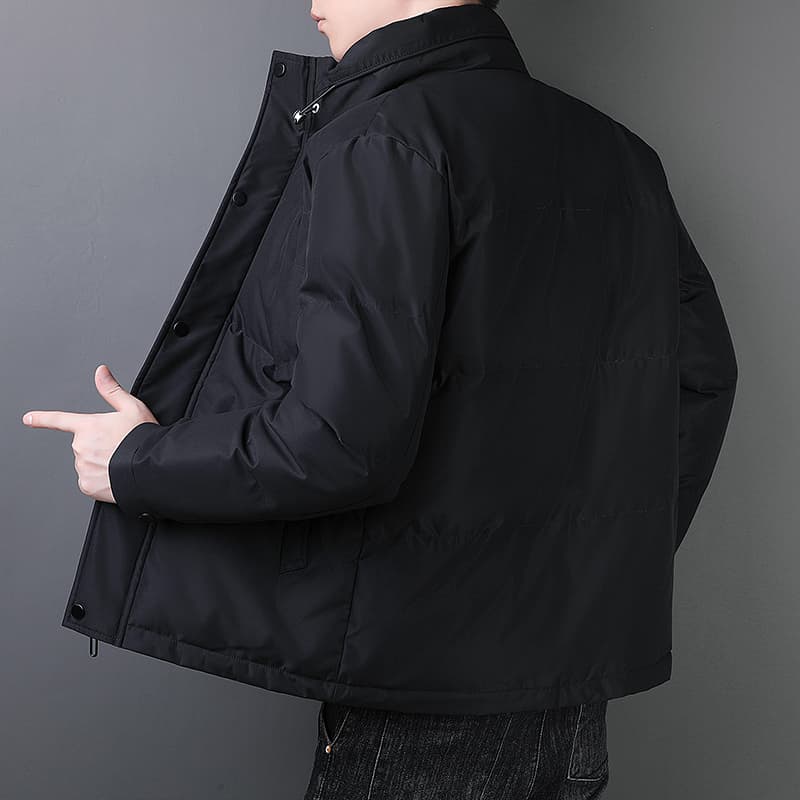 겨울 면 옷 남자 트렌드 루즈핏 스탠드 칼라 아래 면화 의류 캐주얼 패션 보온 중청년 목화 진딧물