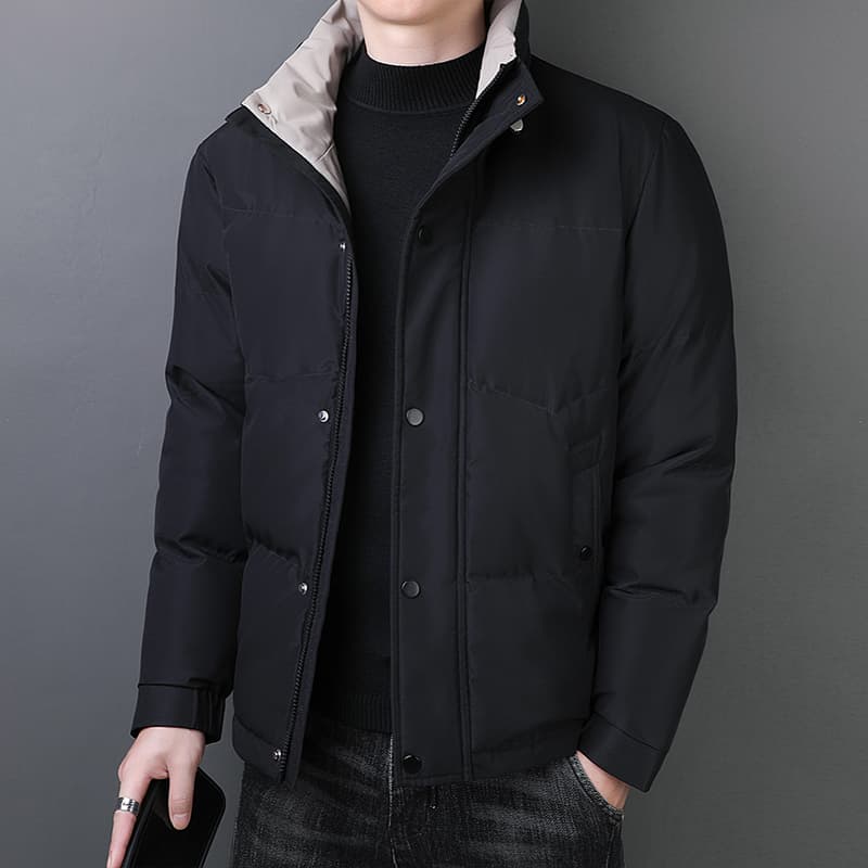 겨울 면 옷 남자 트렌드 루즈핏 스탠드 칼라 아래 면화 의류 캐주얼 패션 보온 중청년 목화 진딧물 이미지 4