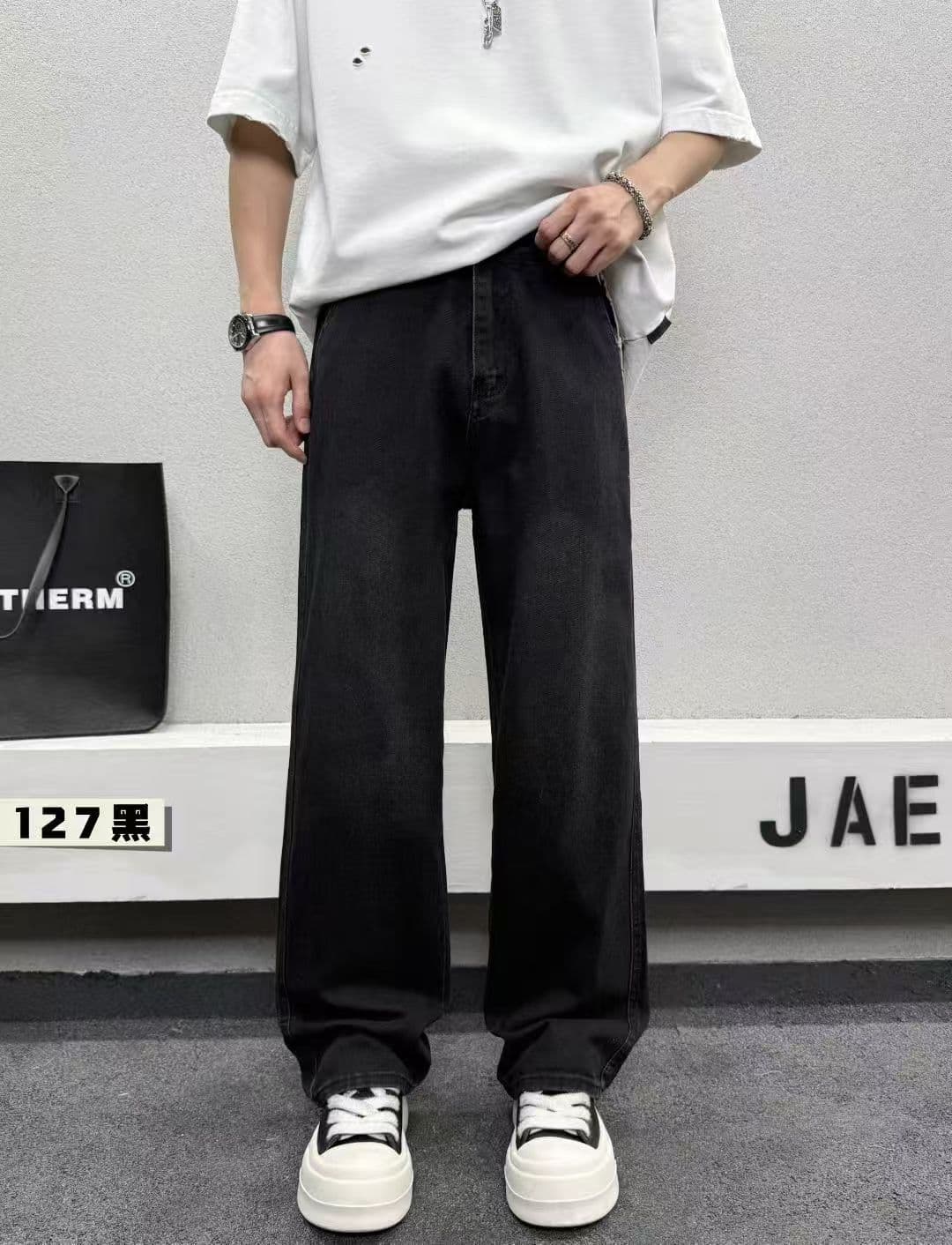 높은 품질 실사 새로운 신축성 봄 여름 남성 프로 피부 부드럽다 통기성 다용도 캐주얼 스트레이트 데님 긴 바지 상세 이미지 6