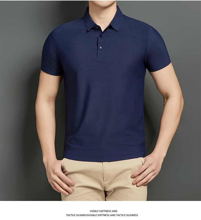 여름 새로운 트렌드 다용도 부드럽다 편안함 맨위 빛 럭셔리 비즈니스 POLO 셔츠 속도 건조한 차가운 통기성 반팔 상세 이미지 11