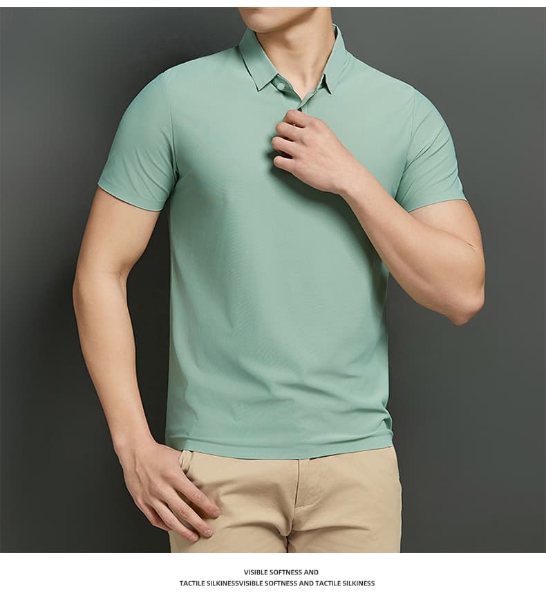 여름 새로운 트렌드 다용도 부드럽다 편안함 맨위 빛 럭셔리 비즈니스 POLO 셔츠 속도 건조한 차가운 통기성 반팔 상세 이미지 13