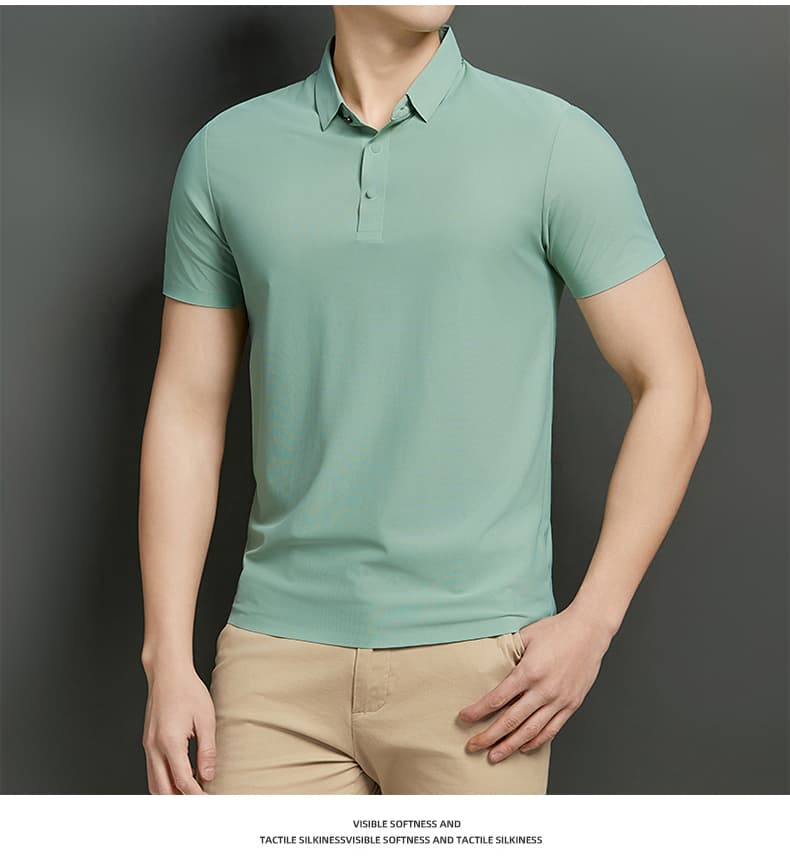 여름 새로운 트렌드 다용도 부드럽다 편안함 맨위 빛 럭셔리 비즈니스 POLO 셔츠 속도 건조한 차가운 통기성 반팔 상세 이미지 14
