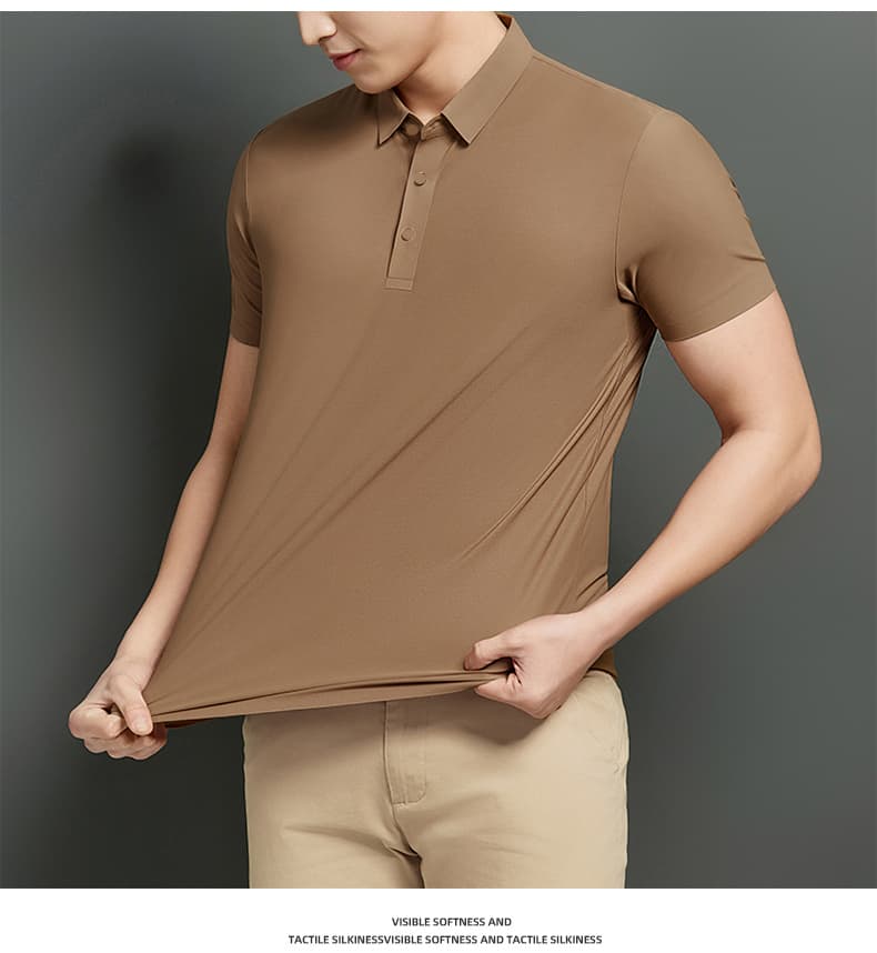 여름 새로운 트렌드 다용도 부드럽다 편안함 맨위 빛 럭셔리 비즈니스 POLO 셔츠 속도 건조한 차가운 통기성 반팔 상세 이미지 16