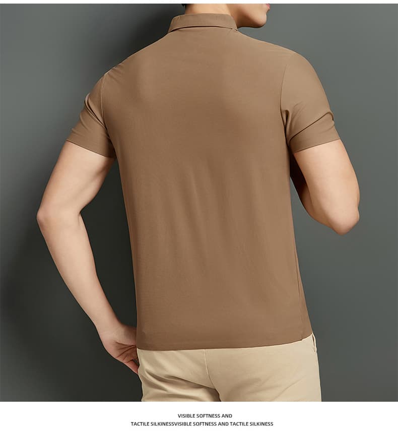 여름 새로운 트렌드 다용도 부드럽다 편안함 맨위 빛 럭셔리 비즈니스 POLO 셔츠 속도 건조한 차가운 통기성 반팔 상세 이미지 17