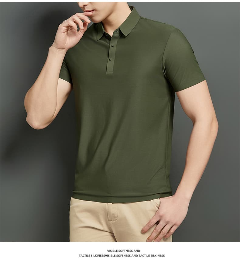여름 새로운 트렌드 다용도 부드럽다 편안함 맨위 빛 럭셔리 비즈니스 POLO 셔츠 속도 건조한 차가운 통기성 반팔 상세 이미지 19
