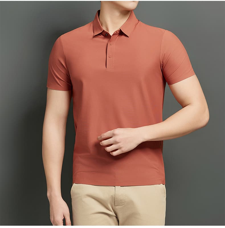 여름 새로운 트렌드 다용도 부드럽다 편안함 맨위 빛 럭셔리 비즈니스 POLO 셔츠 속도 건조한 차가운 통기성 반팔 상세 이미지 26