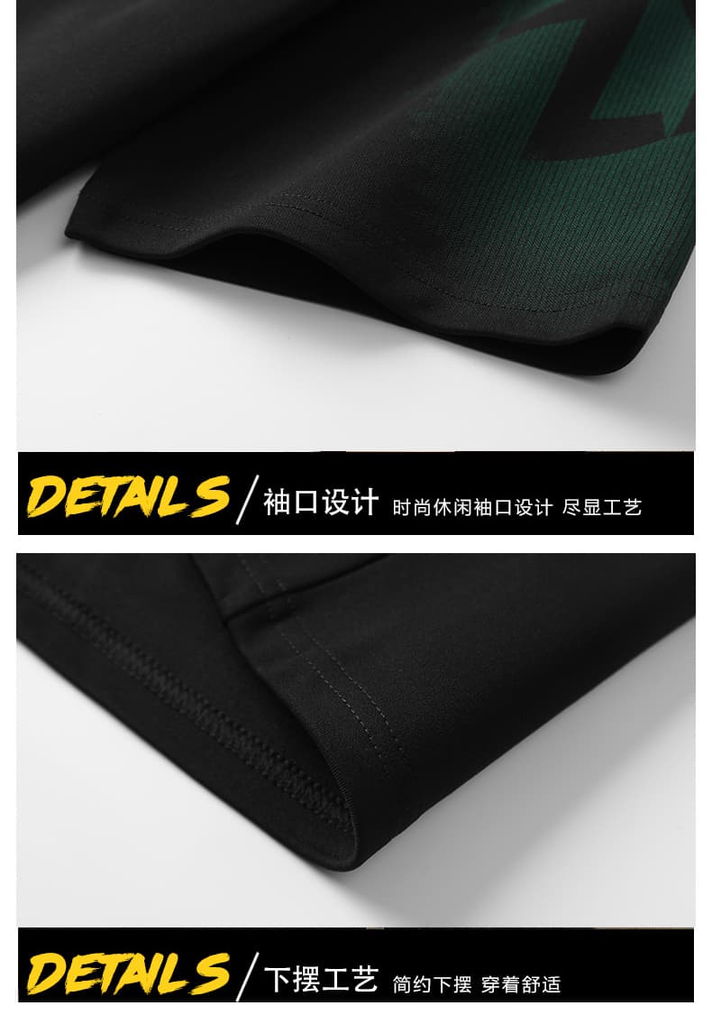 새로운 트렌드 7a 항균 스팟 알파벳 프린트 루즈핏 편안함 청소년 라운드 넥 티셔츠 상세 이미지 16