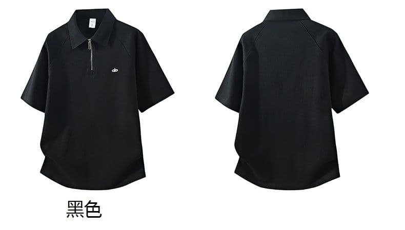 하프 지퍼 조수 브랜드 여름 POLO 셔츠 남성 루즈핏 캐주얼 순면 폴로 칼라 고급 미니멀리즘 비즈니스 반팔 티셔츠 상세 이미지 5