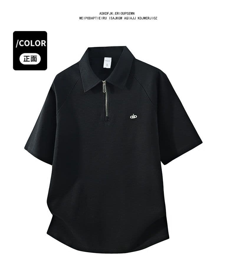 하프 지퍼 조수 브랜드 여름 POLO 셔츠 남성 루즈핏 캐주얼 순면 폴로 칼라 고급 미니멀리즘 비즈니스 반팔 티셔츠 상세 이미지 26
