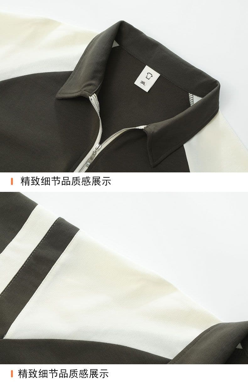 POLO 셔츠 레트로 폴로 칼라 반팔 소년 여름 루즈핏 캐주얼 공예 하프 지퍼 섹션 패치워크 색상 티셔츠 남자 맨위 상세 이미지 29