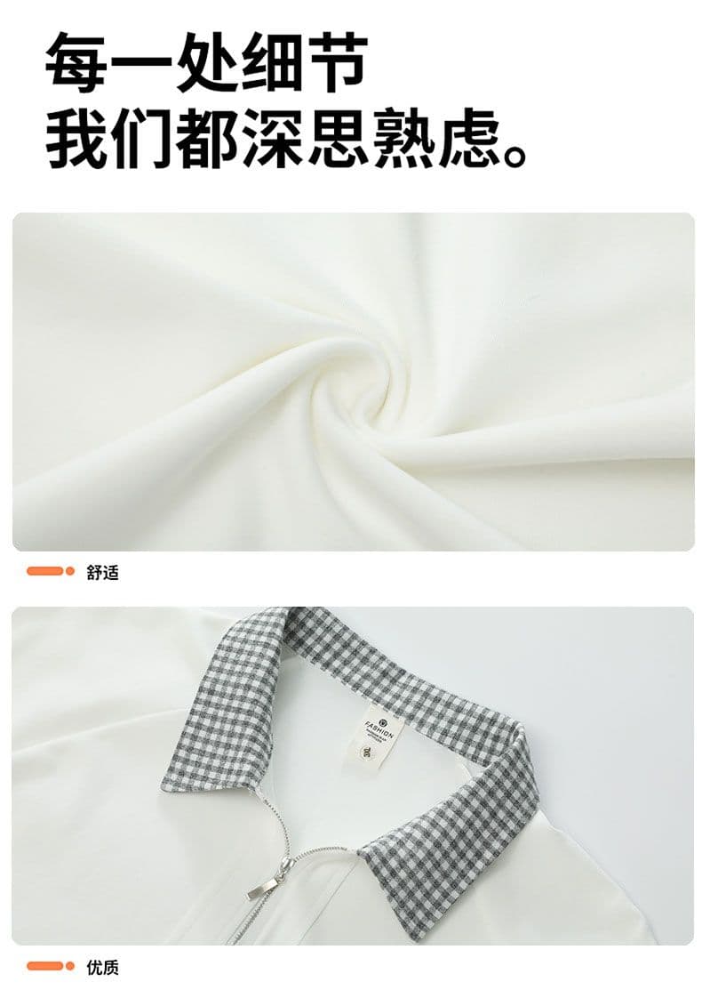 조수 브랜드 아메리칸 티셔츠 하프 지퍼 디자인 센스 반팔 POLO 셔츠 남성 루즈핏 캐주얼 단색 폴로 칼라 남자 맨위 상세 이미지 17