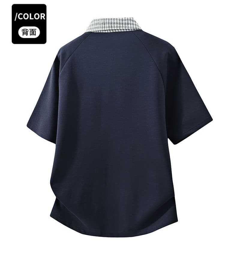 조수 브랜드 아메리칸 티셔츠 하프 지퍼 디자인 센스 반팔 POLO 셔츠 남성 루즈핏 캐주얼 단색 폴로 칼라 남자 맨위 상세 이미지 23