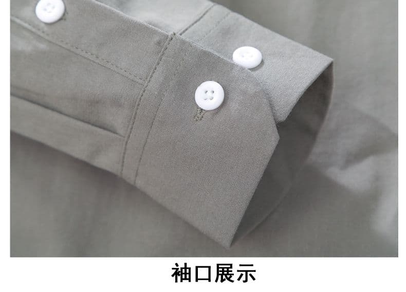 순면 단색 워시 물 레트로 남성 루즈핏 셔츠 트렌드 품질 긴팔 셔츠 단색 미니멀리즘 다용도 캐주얼 상세 이미지 17