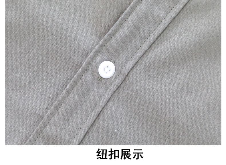 순면 단색 워시 물 레트로 남성 루즈핏 셔츠 트렌드 품질 긴팔 셔츠 단색 미니멀리즘 다용도 캐주얼 상세 이미지 18