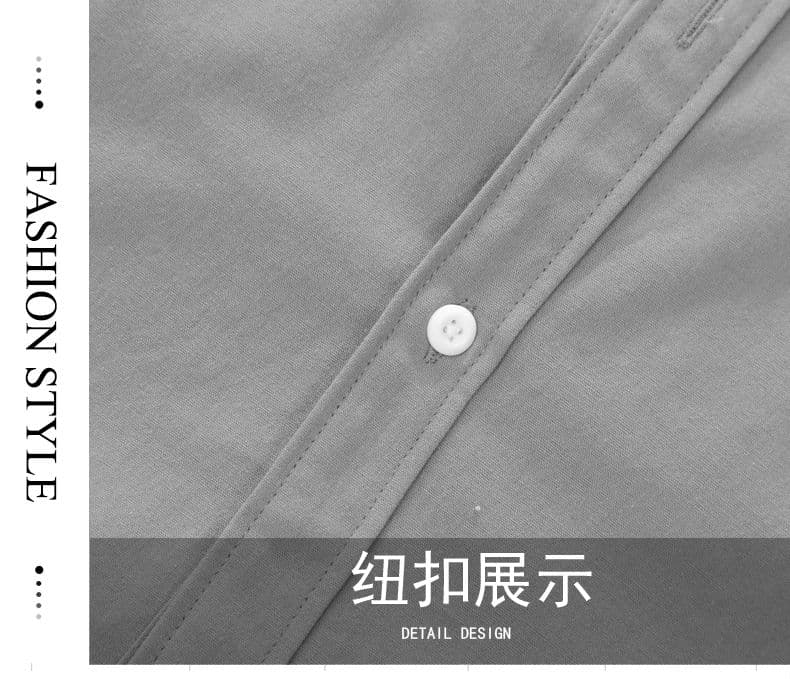높은 품질 순면 일본식 워시 물 레트로 남자 루즈핏 셔츠 트렌드 긴팔 셔츠 단색 미니멀리즘 다용도 캐주얼 상세 이미지 4