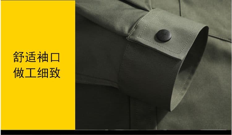 새로운 단색 긴팔 셔츠 남성 가을 루즈핏 섹션 캐주얼 맨위 스냅 단추 재킷 고급 센스 주머니 상세 이미지 5