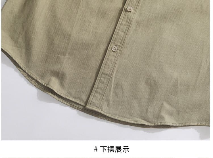 새로운 높은 품질 순면 단색 긴팔 가을 루즈핏 섹션 캐주얼 다용도 고급 센스 주머니 셔츠 재킷 상세 이미지 22