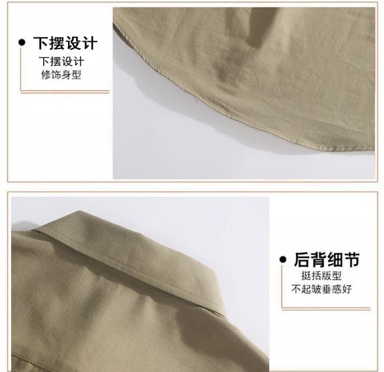 높은 품질 새로운 순면 단색 긴팔 셔츠 남성 가을 루즈핏 섹션 캐주얼 맨위 재킷 고급 센스 상세 이미지 5