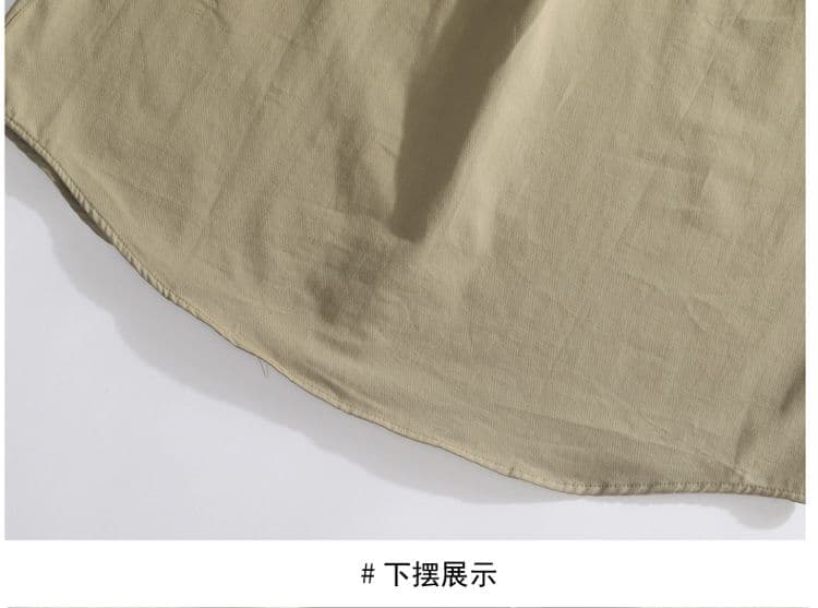 높은 품질 새로운 순면 단색 긴팔 셔츠 남성 가을 루즈핏 섹션 캐주얼 맨위 재킷 고급 센스 상세 이미지 22