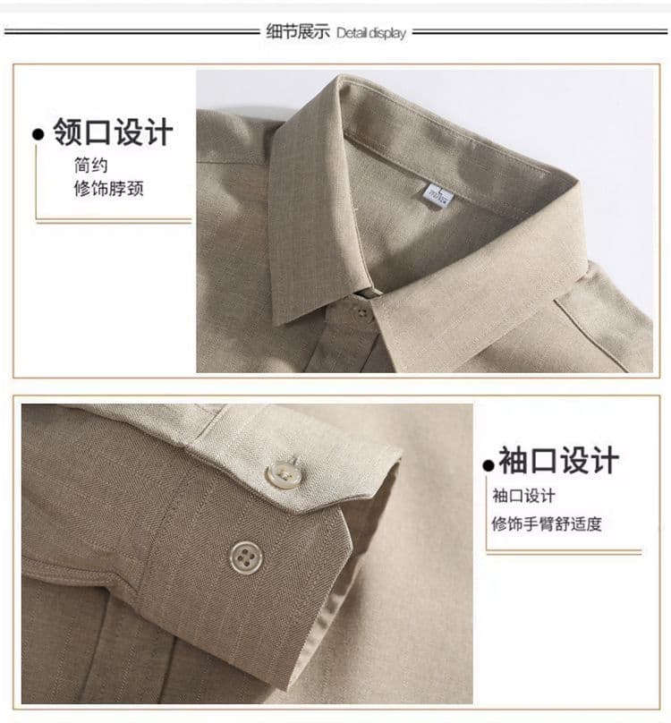 새로운 단색 긴팔 셔츠 남성 가을 루즈핏 폴로 칼라 캐주얼 맨위 재킷 디자인 센스 고급 센스 어둠 곡물 상세 이미지 4