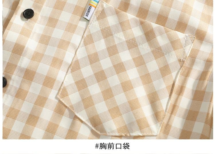 새로운 체크무늬 셔츠 남성 트렌드 한국 스타일 루즈핏 비즈니스 캐주얼 다용도 긴팔 셔츠 상세 이미지 16