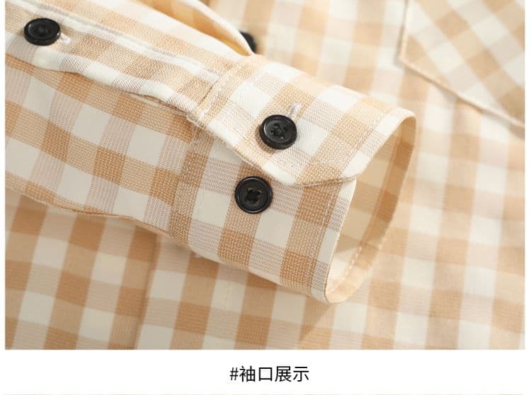새로운 체크무늬 셔츠 남성 트렌드 한국 스타일 루즈핏 비즈니스 캐주얼 다용도 긴팔 셔츠 상세 이미지 17