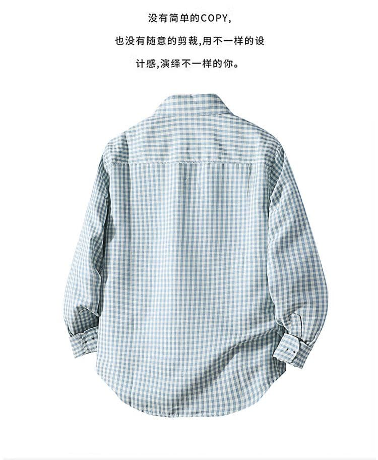 새로운 체크무늬 셔츠 남성 트렌드 한국 스타일 루즈핏 비즈니스 캐주얼 다용도 긴팔 셔츠 상세 이미지 2