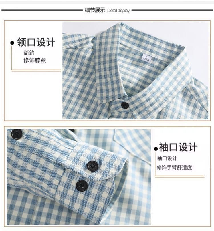 새로운 체크무늬 셔츠 남성 트렌드 한국 스타일 루즈핏 비즈니스 캐주얼 다용도 긴팔 셔츠 상세 이미지 4