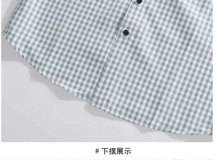 새로운 체크무늬 셔츠 남성 트렌드 한국 스타일 루즈핏 비즈니스 캐주얼 다용도 긴팔 셔츠 상세 이미지 18