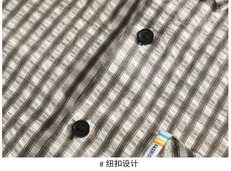 새로운 체크무늬 셔츠 남성 트렌드 한국 스타일 루즈핏 비즈니스 캐주얼 다용도 긴팔 셔츠 상세 이미지 19