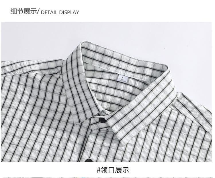 새로운 스트라이프 셔츠 남성 긴팔 셔츠 트렌드 한국 스타일 몸매 가꾸기 비즈니스 캐주얼 가을 패션 도시 상세 이미지 15