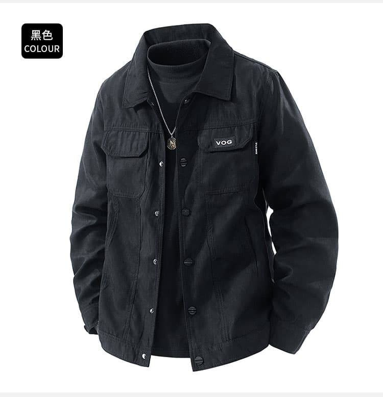 새로운 봄 가을 조수 브랜드 트렌드 루즈핏 아메리칸 레트로 루즈핏 캐주얼 폴로 칼라 재킷 워크웨어 재킷 상세 이미지 13