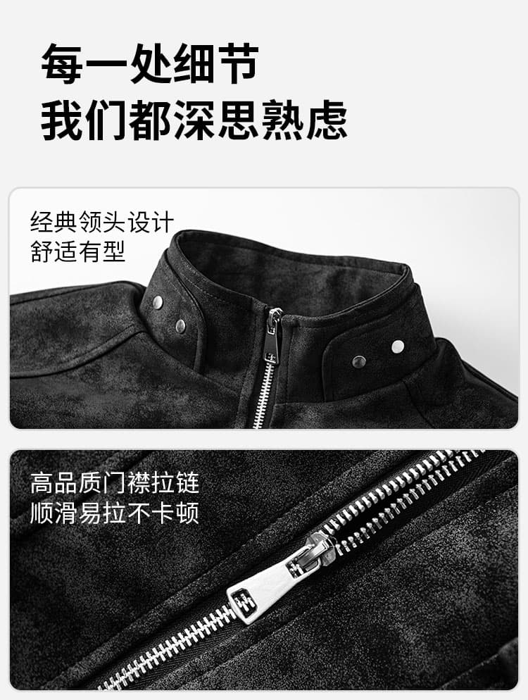 새로운 남성 높은 품질 봄 가을 루즈핏 가죽 재킷 재킷 트렌드 캐주얼 다용도 가죽 재킷 재킷 재킷 상세 이미지 9