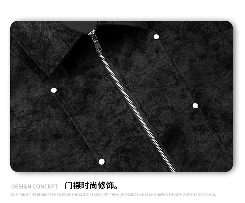 국경 간 봄 가을 아메리칸 폴로 칼라 재킷 PU 가죽 카모플라주 스탠드 칼라 캐주얼 젊은 학생 다용도 가죽 재킷 재킷 재킷 상세 이미지 22