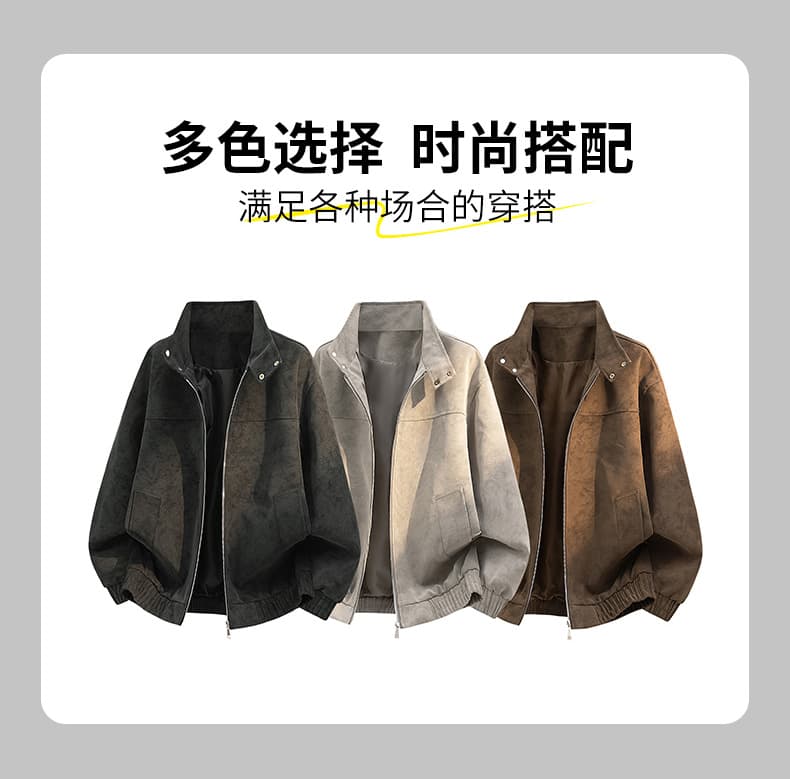 청년 패션 트렌드 봄 가을 새로운 남성 재킷 pu 가죽 재킷 폴로 칼라 조수 브랜드 폭발 남성 의류 가죽 재킷 재킷 상세 이미지 2