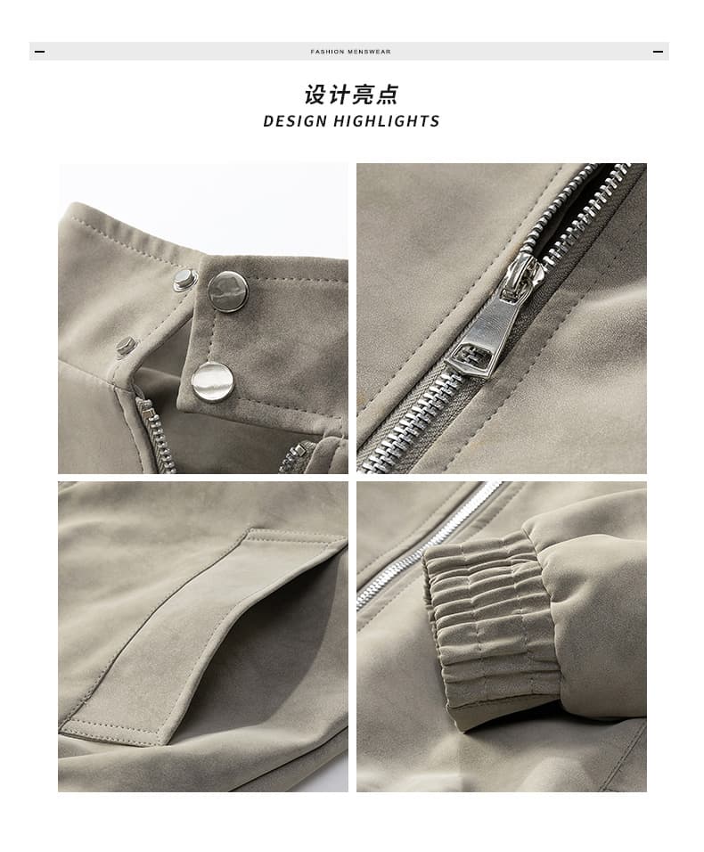 청년 패션 트렌드 봄 가을 새로운 남성 재킷 pu 가죽 재킷 폴로 칼라 조수 브랜드 폭발 남성 의류 가죽 재킷 재킷 상세 이미지 5