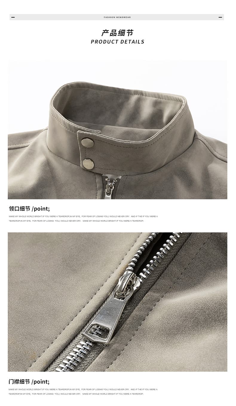 청년 패션 트렌드 봄 가을 새로운 남성 재킷 pu 가죽 재킷 폴로 칼라 조수 브랜드 폭발 남성 의류 가죽 재킷 재킷 상세 이미지 13