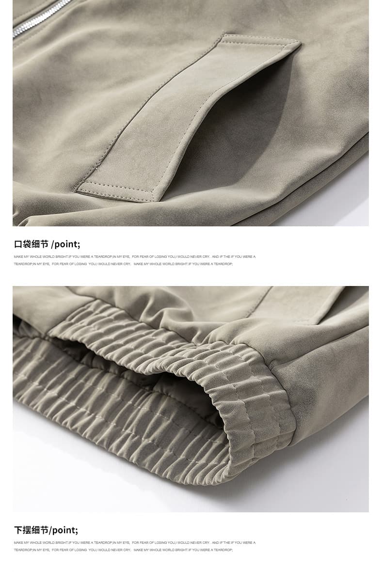 청년 패션 트렌드 봄 가을 새로운 남성 재킷 pu 가죽 재킷 폴로 칼라 조수 브랜드 폭발 남성 의류 가죽 재킷 재킷 상세 이미지 14