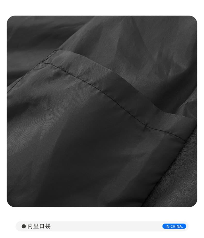 국경 간 새로운 자수 오토바이 폴로 칼라 자수 가죽 재킷 단색 가을 겨울 방풍 다용도 악당 잘 생긴 스타일 가죽 재킷 재킷 상세 이미지 20
