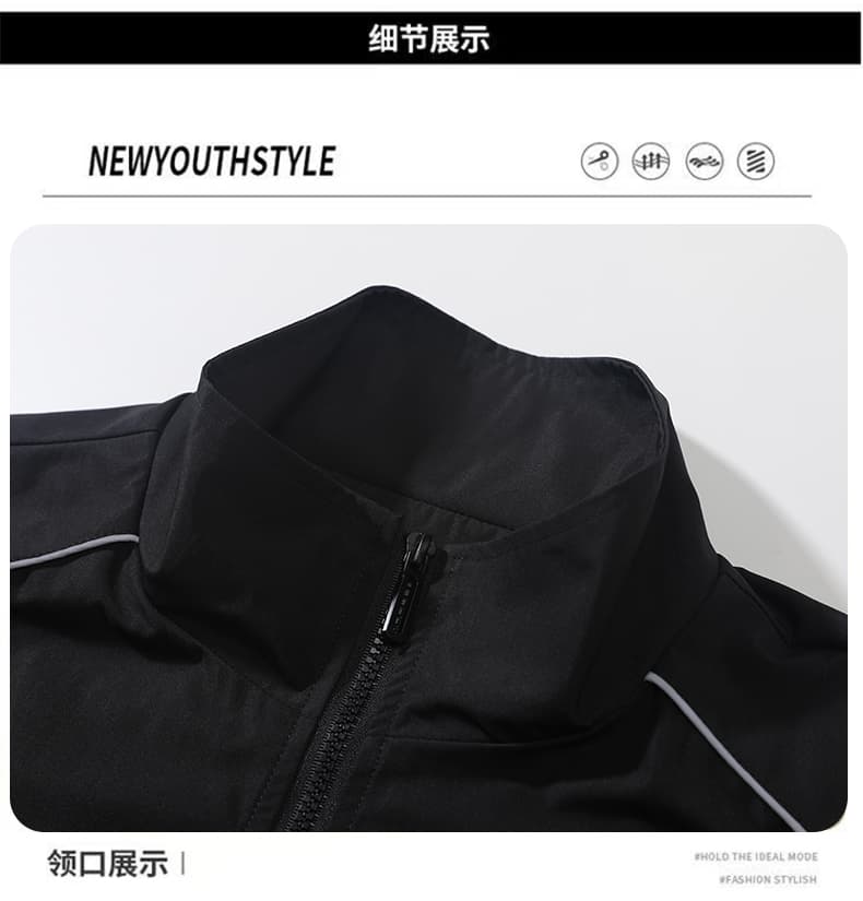 새로운 반사 기사 재킷 남자 봄 가을 운동 캐주얼 재킷 남자 조수 브랜드 가을 커플 루즈핏 스탠드 칼라 재킷 상세 이미지 16