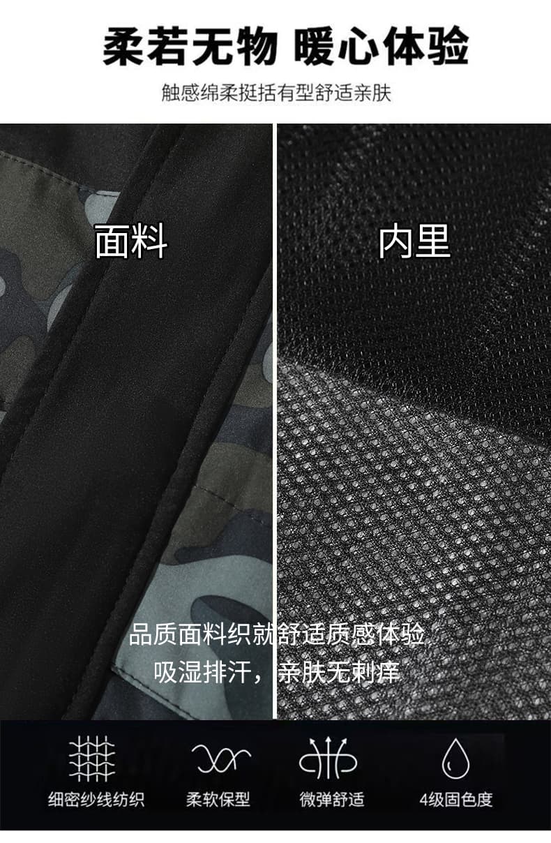새로운 중청년 카모플라주 다용도 가을 겨울철 워크웨어 재킷 패치워크 빅 사이즈 야외 스포츠 후드 재킷 재킷 상세 이미지 5