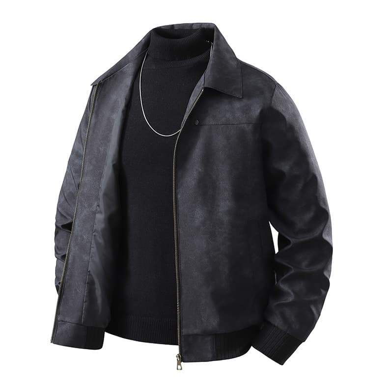 봄 가을 새로운 중청년 스탠드 칼라 루즈핏 자켓 한국 스타일 트렌드 캐주얼 다용도 빅 사이즈 남자 재킷 재킷 상세 이미지 17