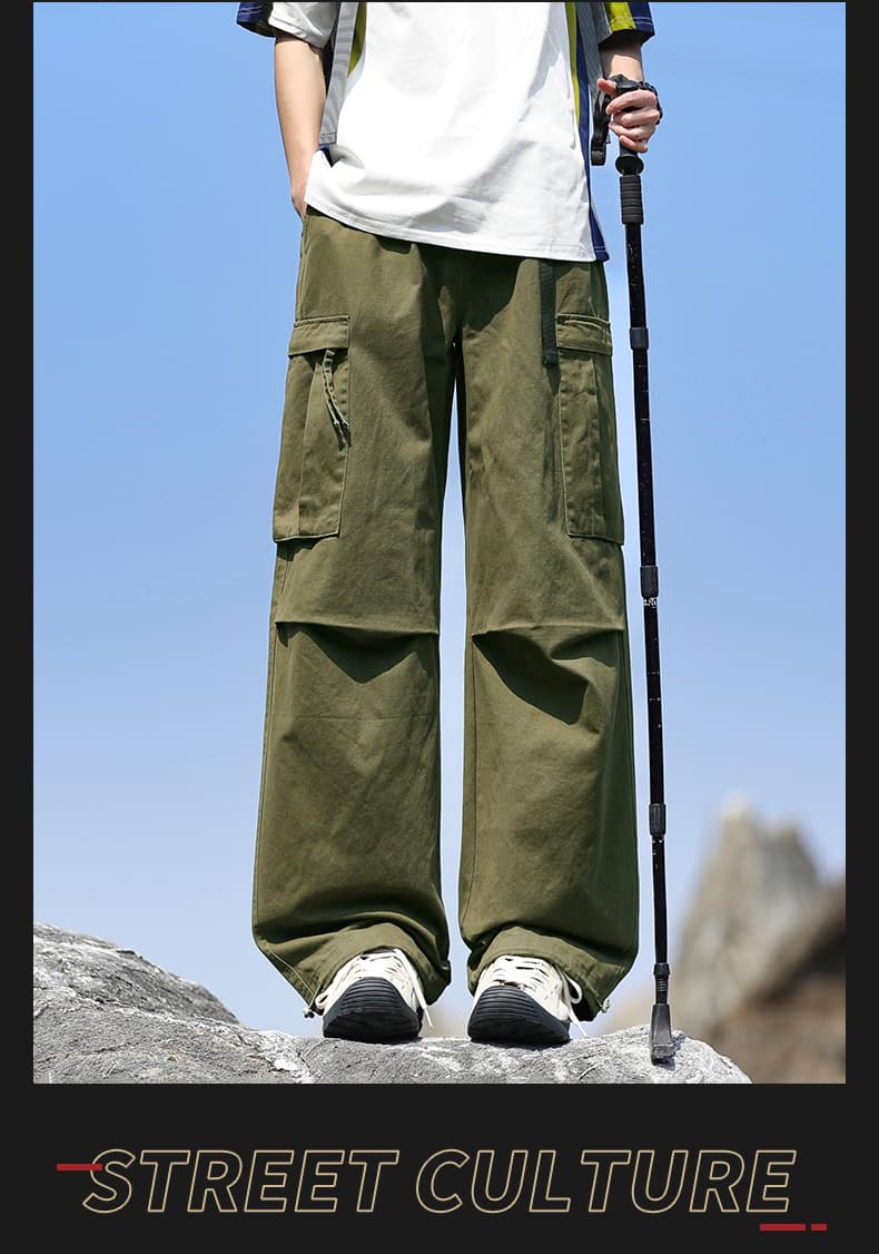 사계절 일본식 순면 워크웨어 팬츠 남자 사계절 아메리칸 높음 거리 루즈핏 봄 가을 조거 웨이 바지 운동 캐주얼 바지 상세 이미지 14