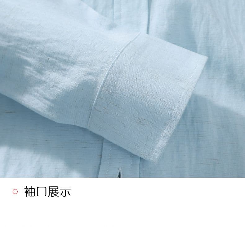 주간 실크 아마 긴팔 셔츠 오래된 돈 바람 스탠드 칼라 루즈핏 캐주얼 미니멀리즘 가을 겨울 다용도 단색 맨위 셔츠 상세 이미지 8