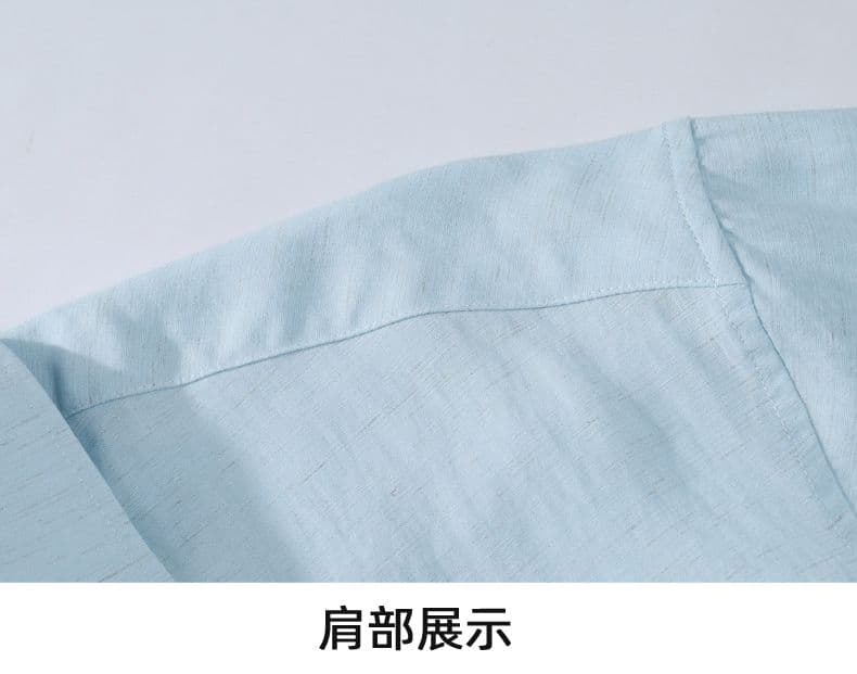 주간 실크 아마 긴팔 셔츠 오래된 돈 바람 스탠드 칼라 루즈핏 캐주얼 미니멀리즘 가을 겨울 다용도 단색 맨위 셔츠 상세 이미지 20