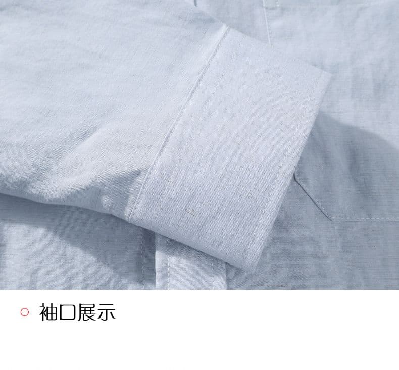 주간 실크 아마 긴팔 셔츠 오래된 돈 바람 스탠드 칼라 루즈핏 캐주얼 미니멀리즘 가을 겨울 다용도 단색 맨위 안감 상세 이미지 8