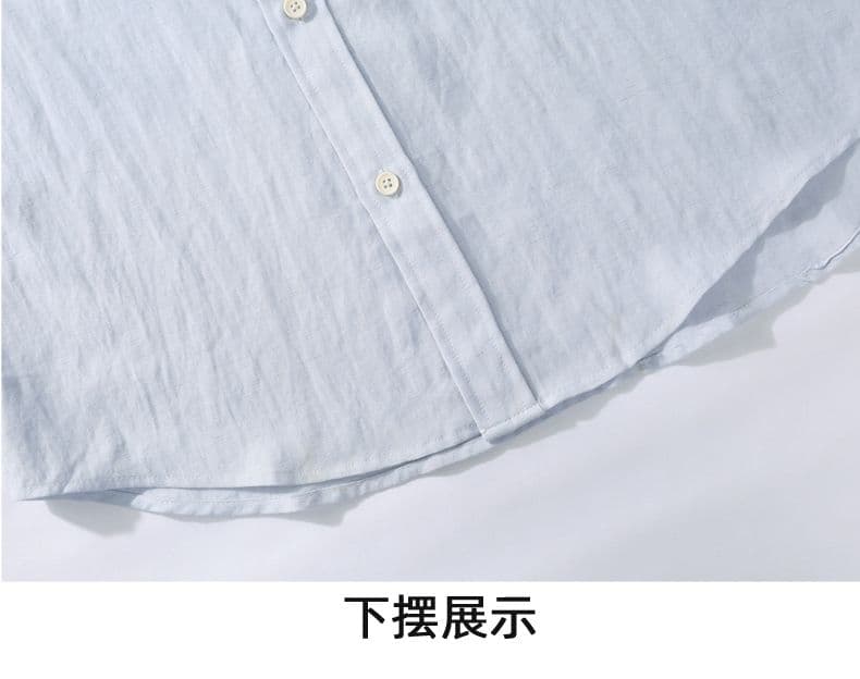 주간 실크 아마 긴팔 셔츠 오래된 돈 바람 스탠드 칼라 루즈핏 캐주얼 미니멀리즘 가을 겨울 다용도 단색 맨위 안감 상세 이미지 21