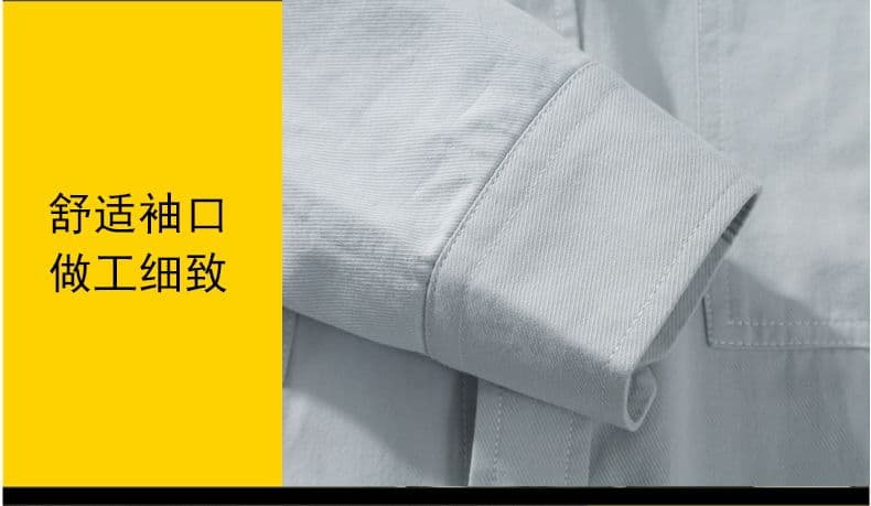 순면 일본식 워시 물 레트로 남성 루즈핏 셔츠 트렌드 품질 긴팔 셔츠 단색 미니멀리즘 다용도 캐주얼 상세 이미지 5